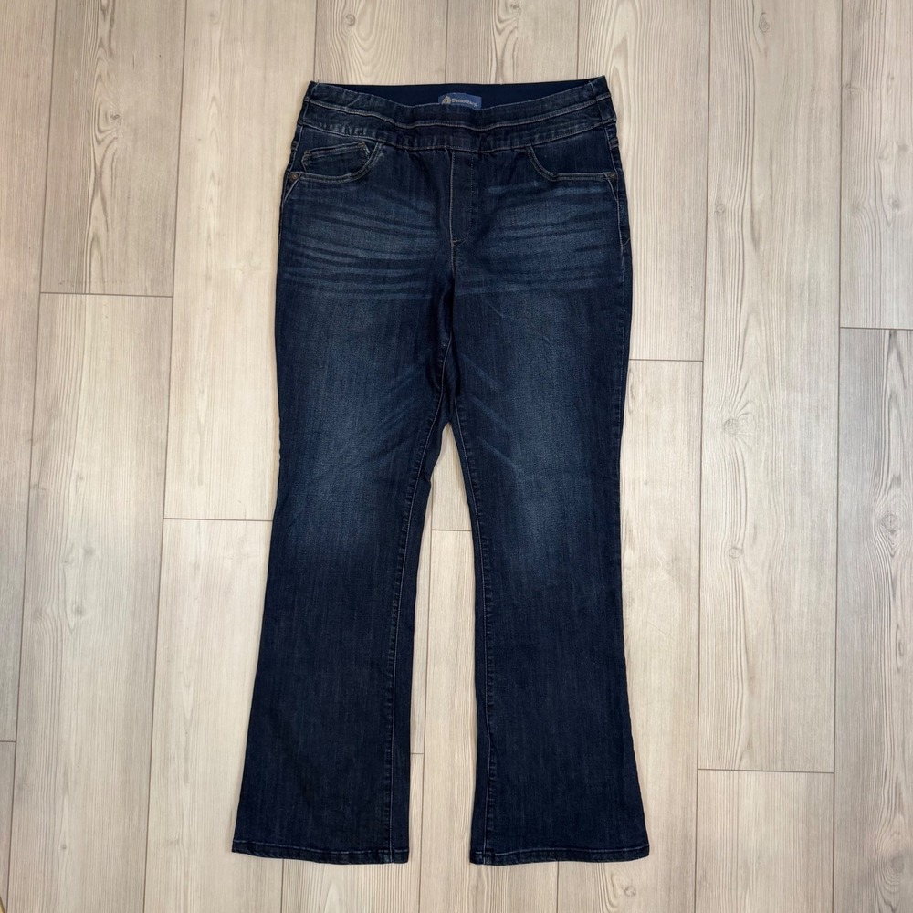 Democracy 14 Ab Solution Dark Wash Pull On Bootcut Jeans Blue Stretch Denim